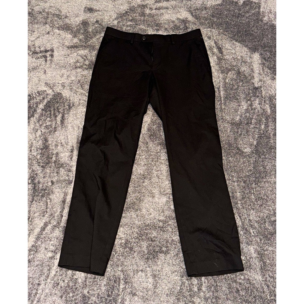 Vince Camuto Men's Black Slim Fit Dress Pants Flat Front Straight Leg 33W